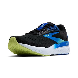 Brooks Men’s Ghost 16 Neutral Running Shoe - Black/Cobalt/Neo Yellow - 7 Medium