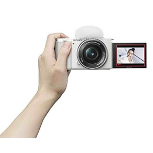 Sony Alpha ZV-E10 - APS-C Interchangeable Lens Mirrorless Vlog Camera Kit - White Renewed Sony