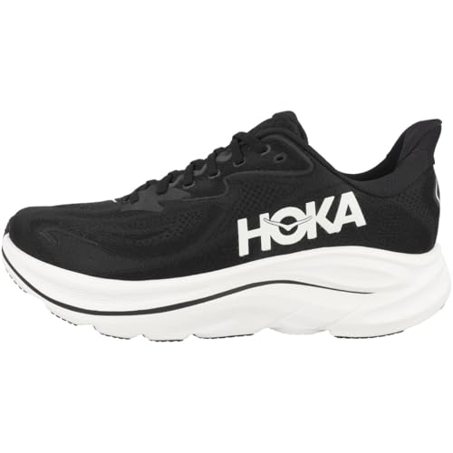 Hoka Men's Clifton 10 Sneaker, Black/White, 11.5