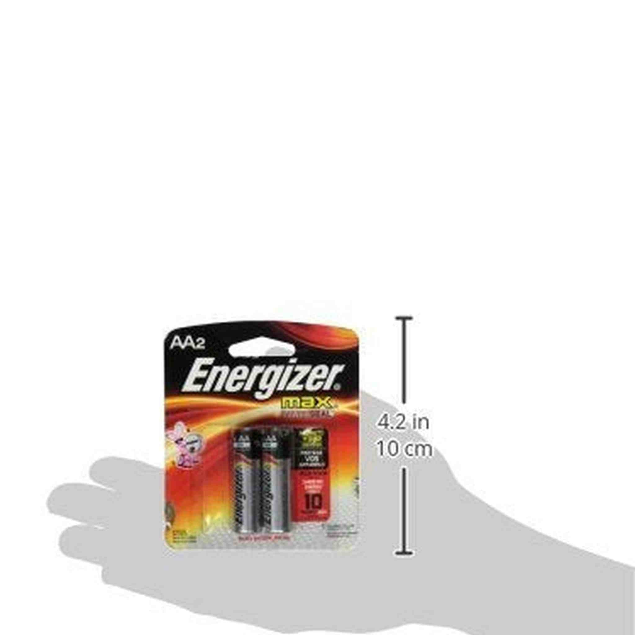 Energizer E91BP-2 AA Size Alkaline General Purpose Battery, AA - Alkaline - 1.5 V DC - 3-2 Packs 6 Batteries Total