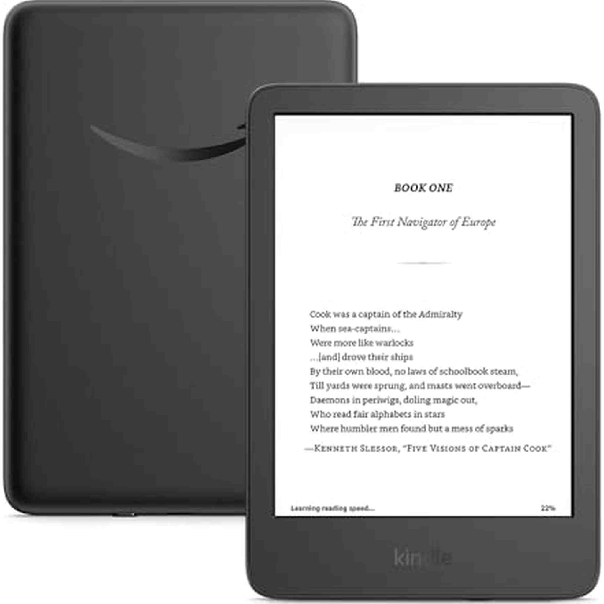 New Amazon Kindle 16 GB - Lightest and most compact Kindle, with glare-free display, faster page turns, adjustable front light, and long battery life - Black