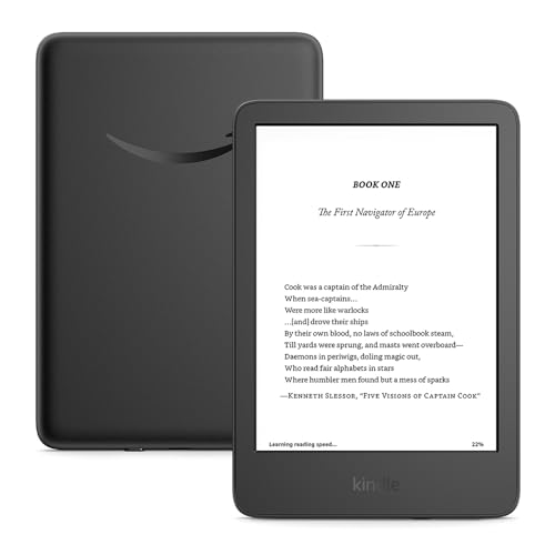 New Amazon Kindle 16 GB - Lightest and most compact Kindle, with glare-free display, faster page turns, adjustable front light, and long battery life - Black
