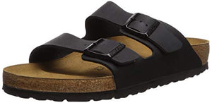 Birkenstock Arizona Unisex Leather Sandal, Black, 37 N EU