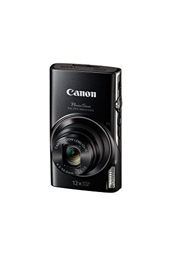 Canon PowerShot ELPH 360 Digital Camera w/ 12x Optical Zoom and Image Stabilization - Wi-Fi & NFC Enabled (Black)