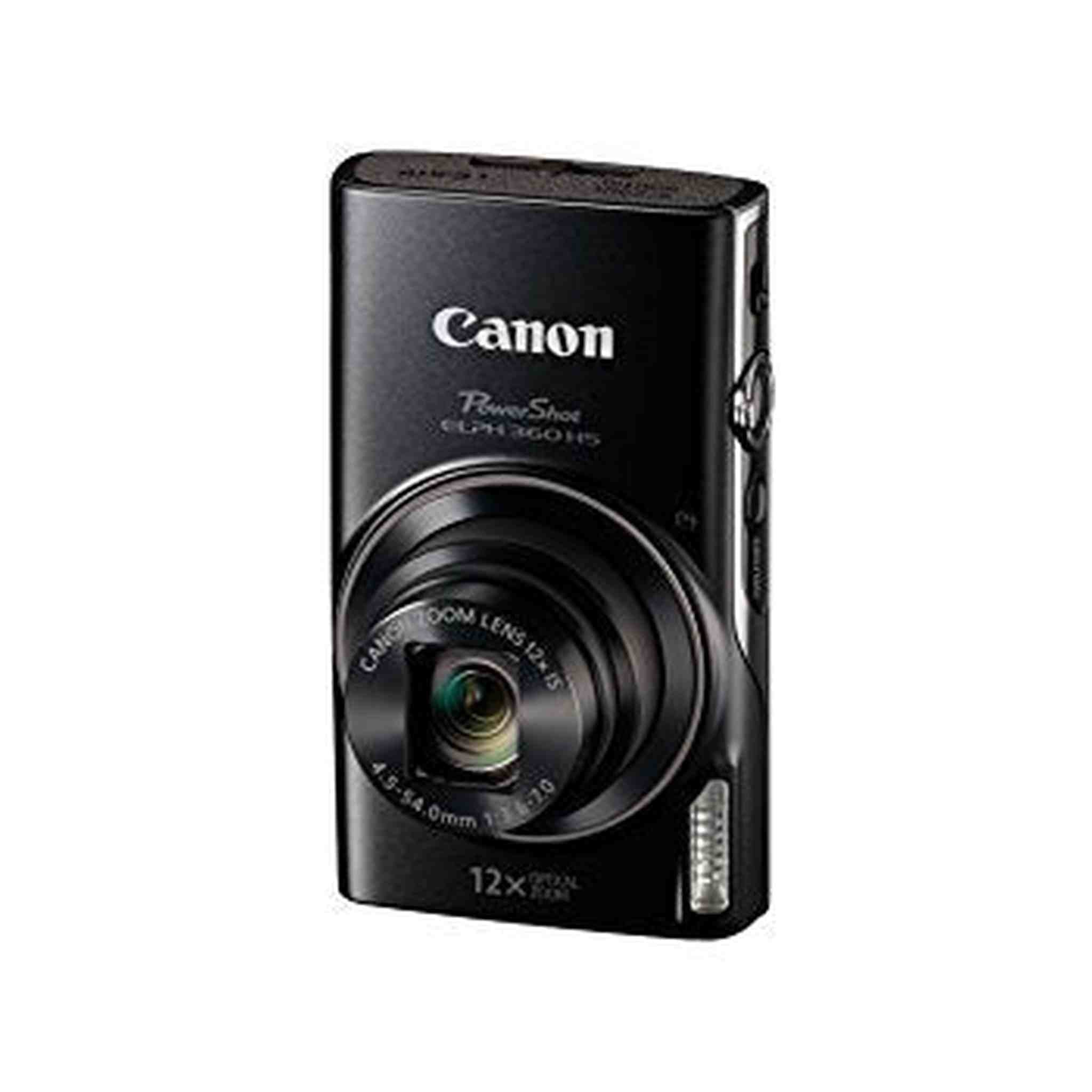 Canon PowerShot ELPH 360 Digital Camera w/ 12x Optical Zoom and Image Stabilization - Wi-Fi & NFC Enabled Black - Reconditioned Canon