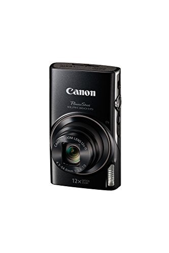 Canon PowerShot ELPH 360 Digital Camera w/ 12x Optical Zoom and Image Stabilization - Wi-Fi & NFC Enabled Black