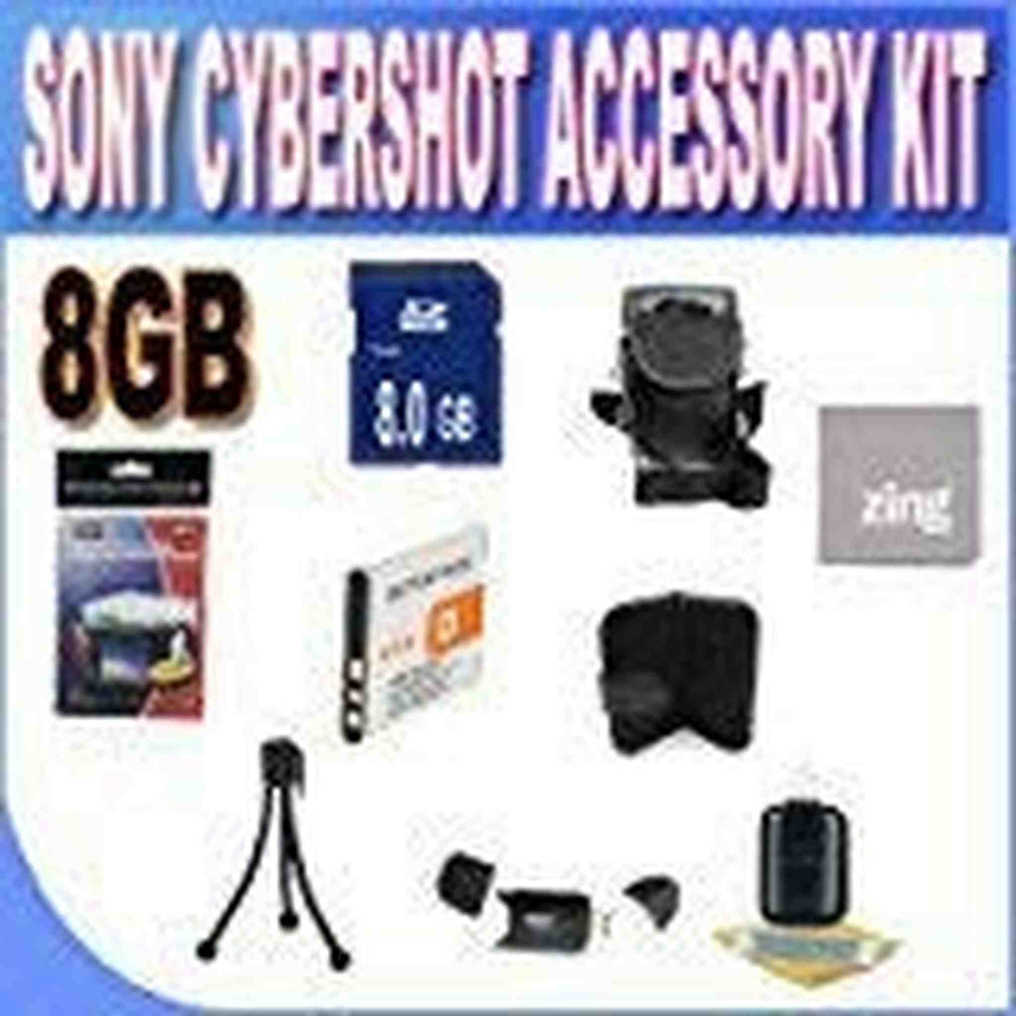 Sony Cyber-Shot DSC-W510/W530/560/570 8GB Accessory Kit 8GB SDHC Card+ Extended Life Battery+ Memory Card Wallet+ Accessory Kit