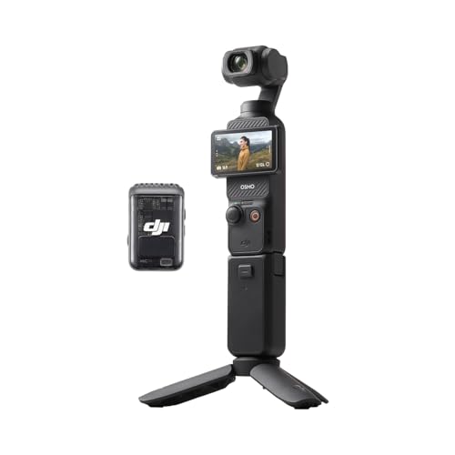 DJI Osmo Pocket 3 Creator Combo, Vlogging Camera with 1'' CMOS, 4K/120fps Video, 3-Axis Stabilization, Face/Object Tracking, Fast Focusing, Mic Included for Clear Sound, Digital Camera for Photography