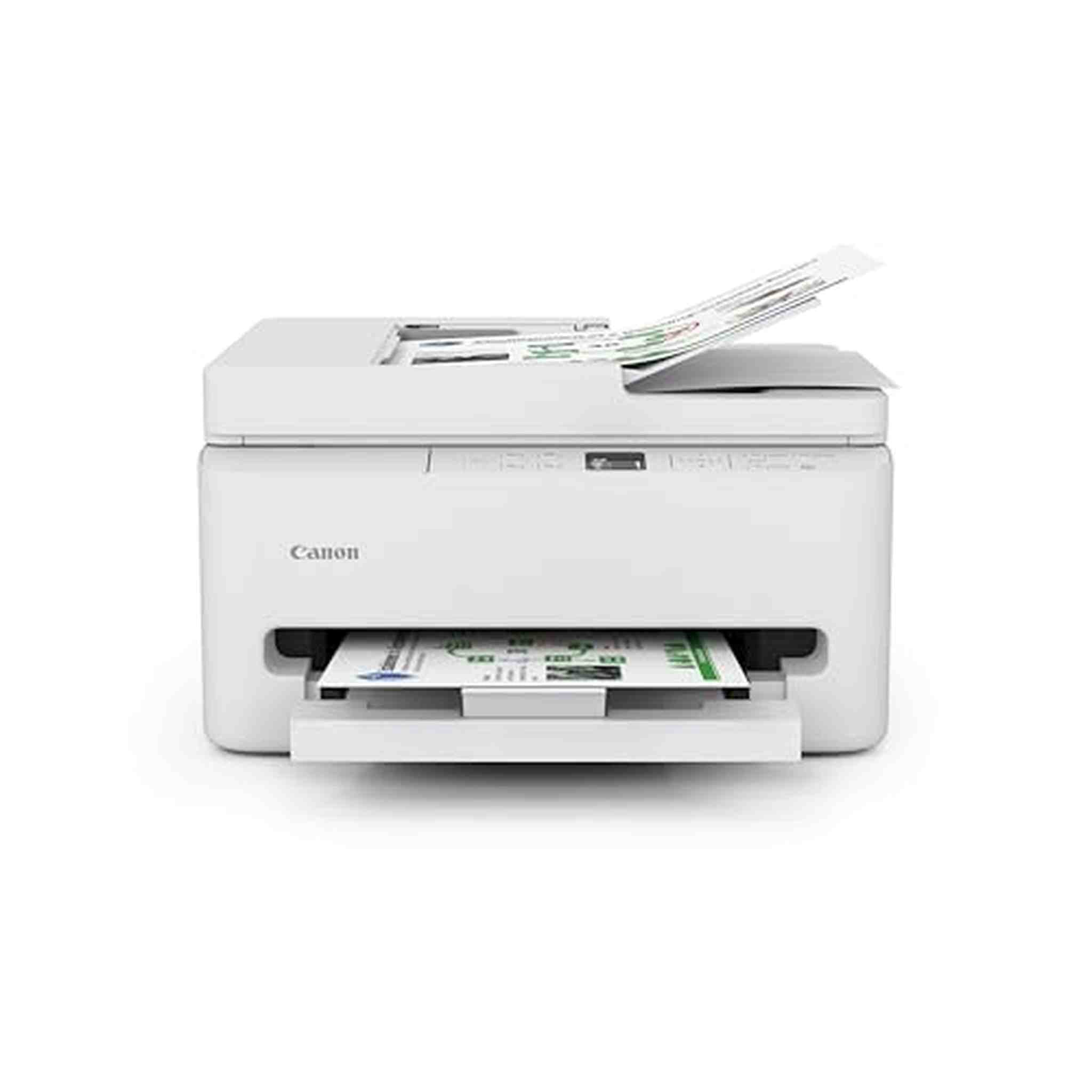 Canon PIXMA TR7120 Wireless Color Inkjet Printer for Duplex Printing, White - Home Printer with Copier/Scanner, Auto Document Feeder, Compact Design, Intuitive Control Panel