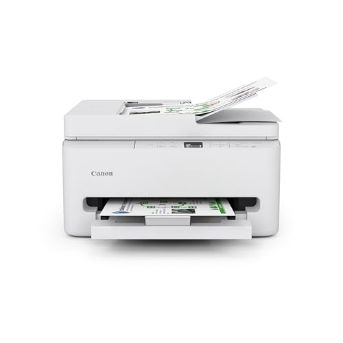 Canon PIXMA TR7120 Wireless Color Inkjet Printer for Duplex Printing, White - Home Printer with Copier/Scanner, Auto Document Feeder, Compact Design, Intuitive Control Panel