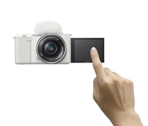 Sony Alpha ZV-E10 - APS-C Interchangeable Lens Mirrorless Vlog Camera Kit - White Renewed