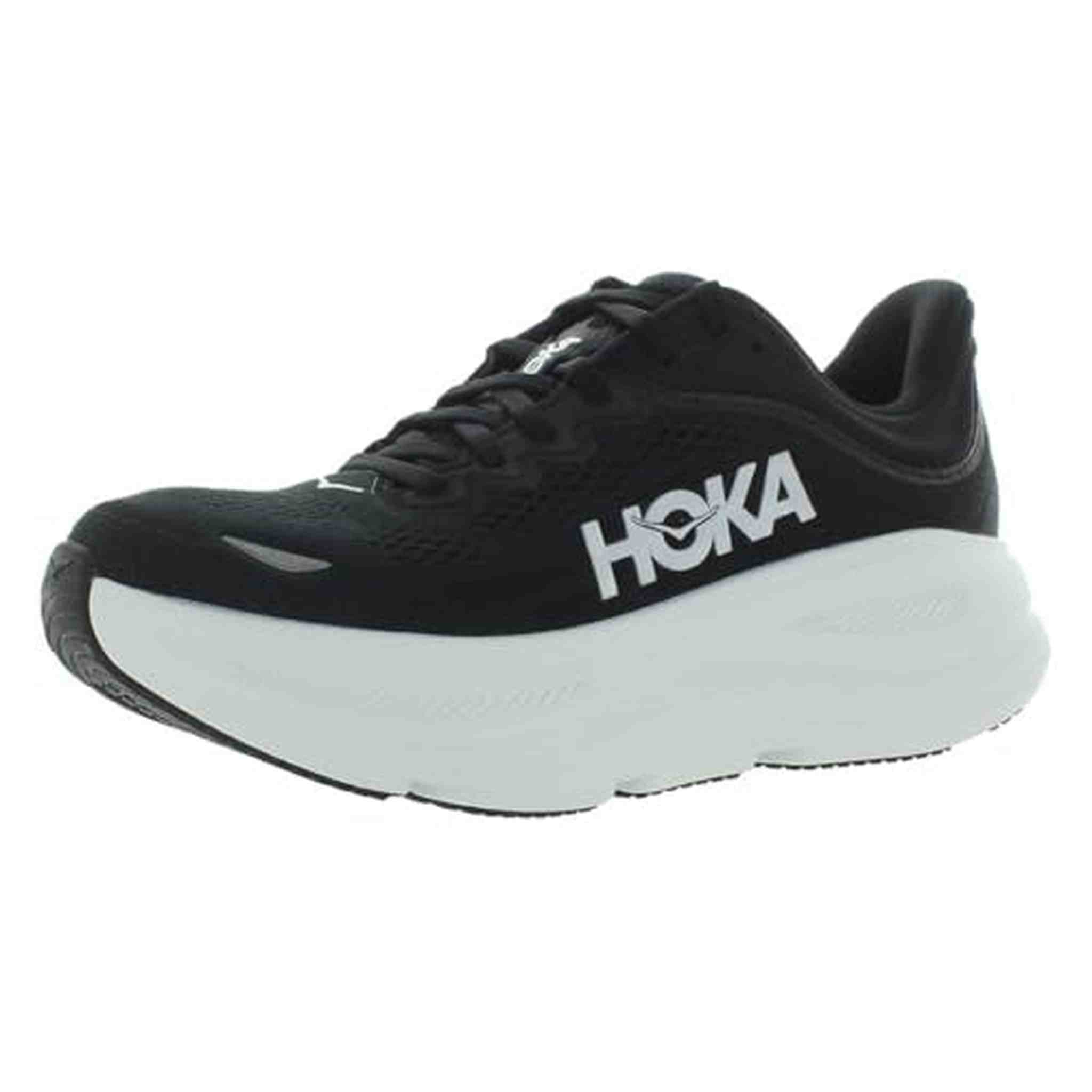 Hoka Women's Bondi 9 Sneaker, Black/White, 8