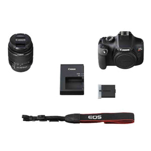 Canon EOS Rebel T100 DSLR Camera with EF-S 18-55mm f/3.5-5.6 III Lens, 18MP APS-C CMOS Sensor, Built-in Wi-Fi, Optical Viewfinder, Impressive Images & Full HD Videos, Includes 32GB SD Card