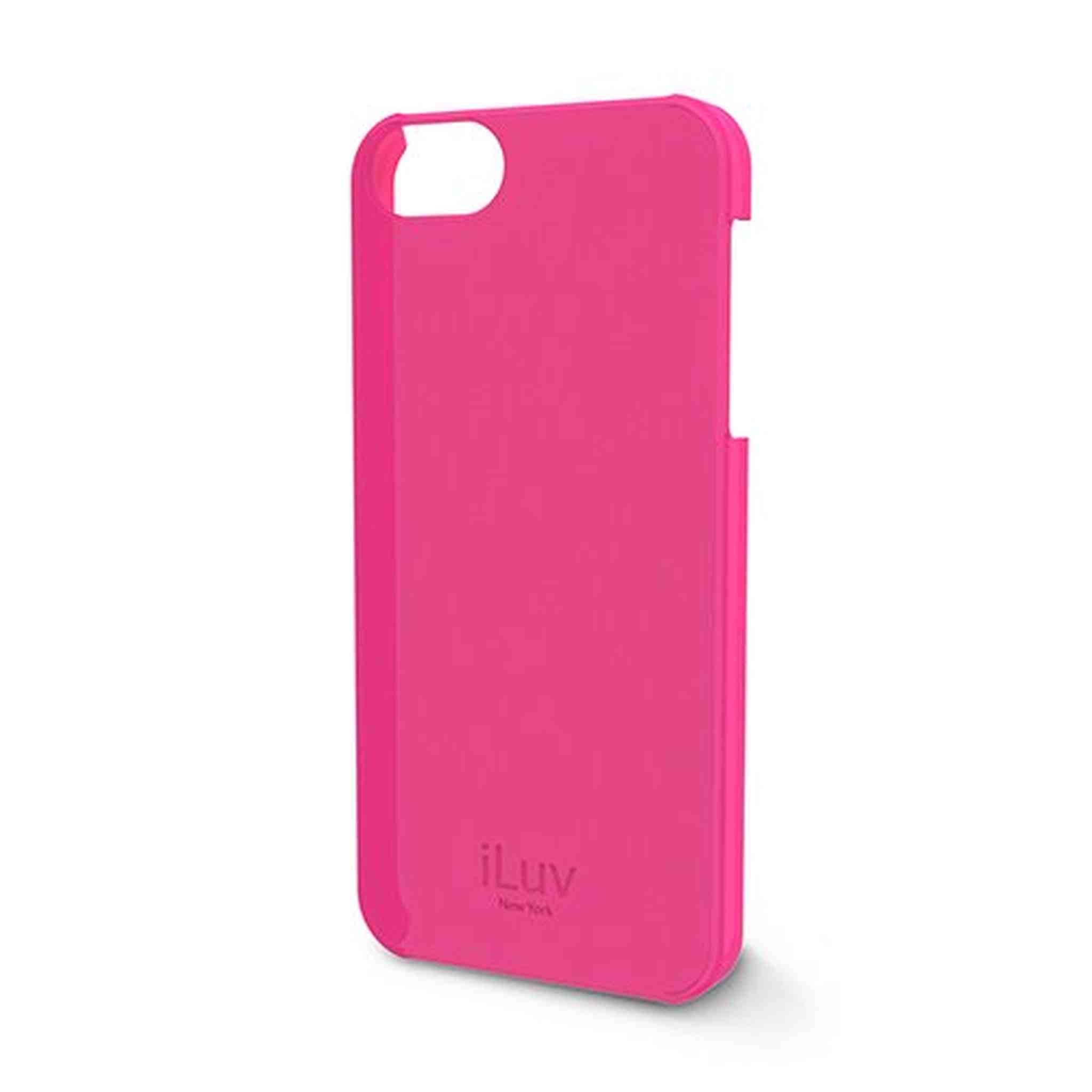 iLuv ICA7H305PNK Overlay Translucent Hardshell Case for Apple iPhone 5 and iPhone 5S - 1 Pack - Retail Packaging - Pink