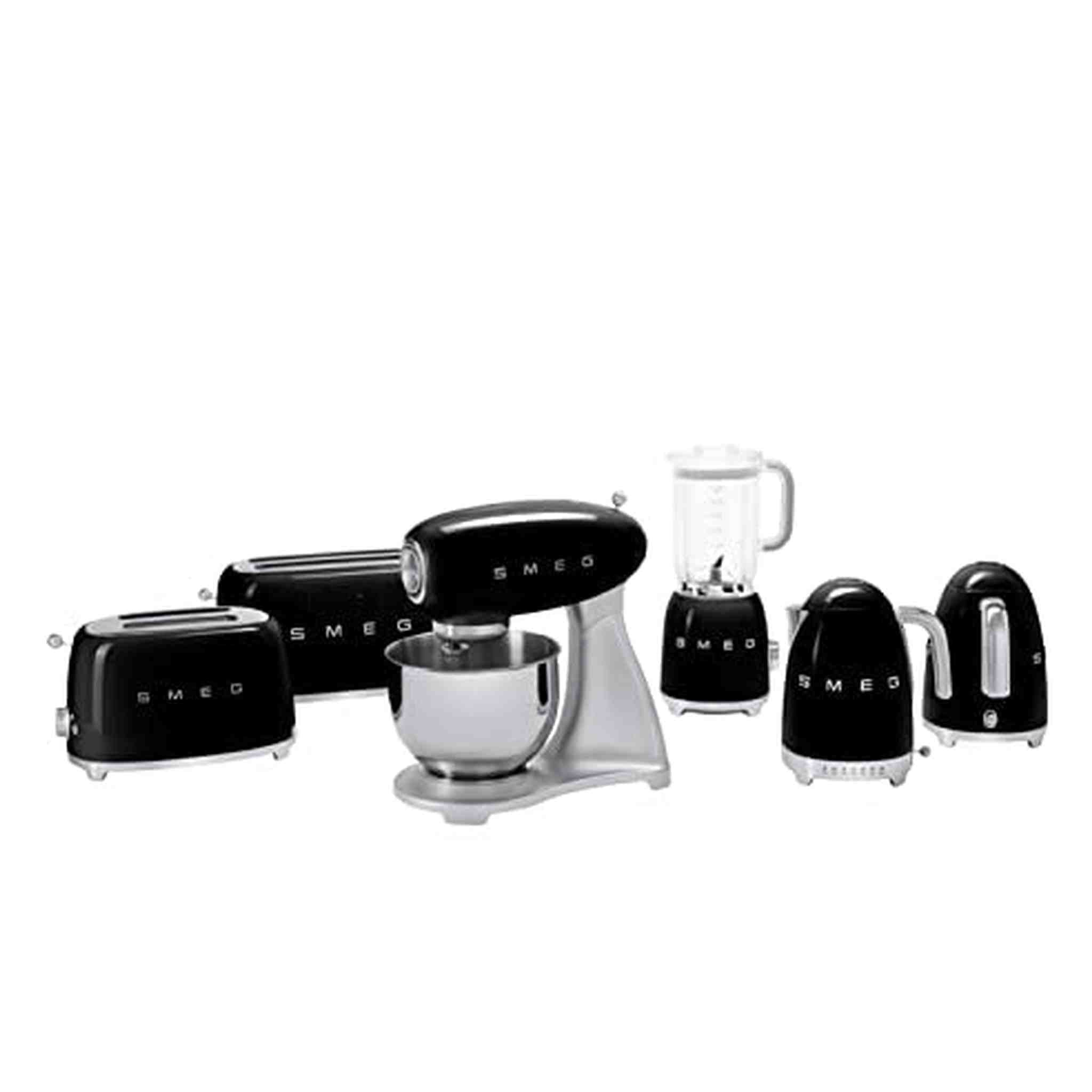 SMEG 2 Slice Toaster with 6 Presets and Defrost Function and Removable Crumb Tray Black