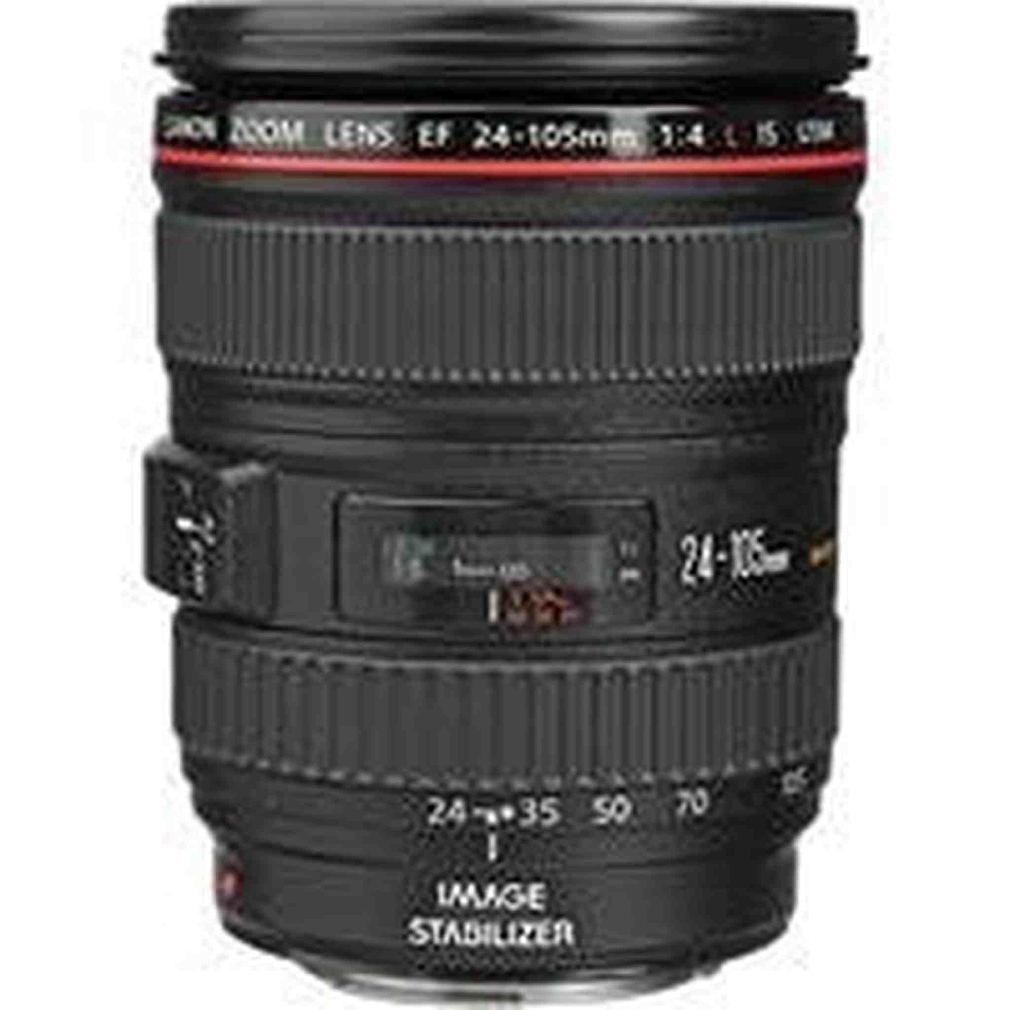Canon EF 24-105mm f/4L IS USM AutoFocus Wide Angle Telephoto Zoom Lens - White Box Bulk Packaging - Used Canon