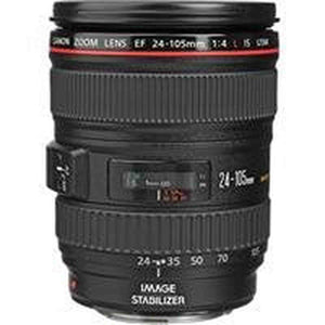 Canon EF 24-105mm f/4L IS USM AutoFocus Wide Angle Telephoto Zoom Lens - White Box Bulk Packaging - Used Canon