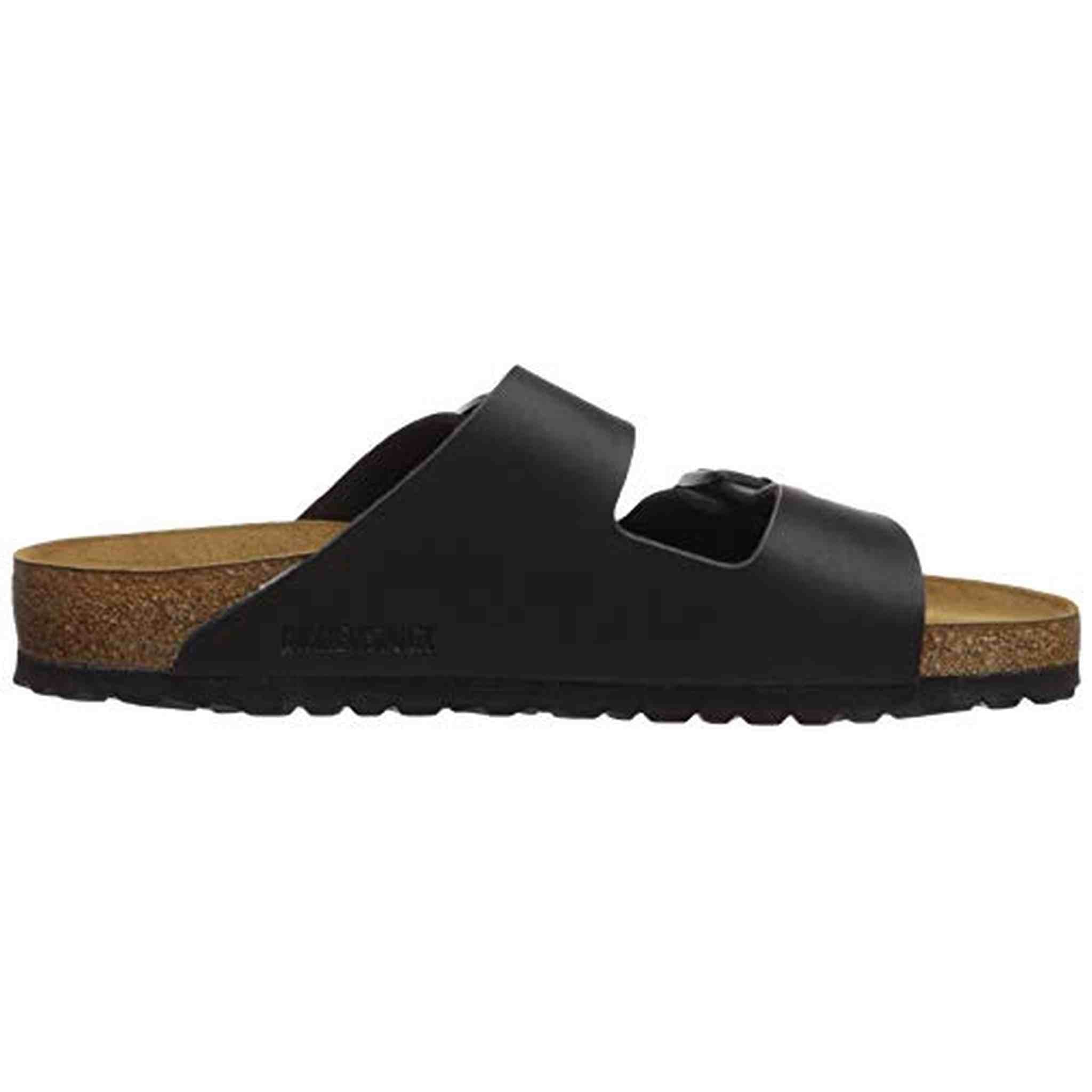 Birkenstock Womens Arizona White Birko-Flor Sandals 35N, Black Birko-Flor Birkenstock