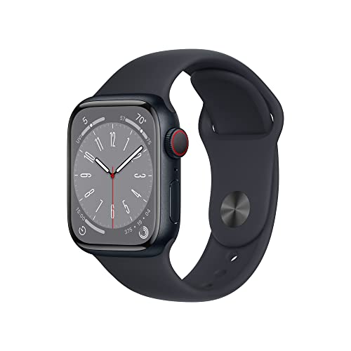 Apple Watch Series 8 GPS + Cellular 41mm Smart Watch w/ Midnight Aluminum Case with Midnight Sport Band - M/L. - Used Apple