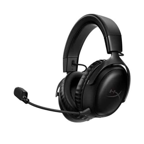 HyperX Cloud III Wireless - Gaming Headset for PC, PS5, PS4, up to 120-hour Battery, 2.4GHz Wireless, DTS Spatial Audio, 53mm Angled Drivers, Memory Foam, Durable Frame, 10mm Microphone, Black