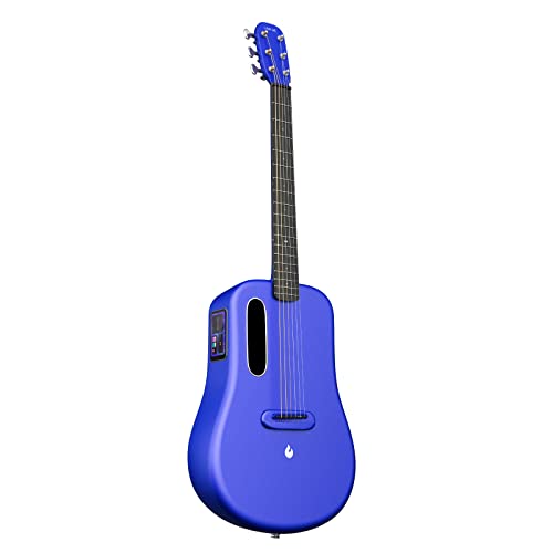 LAVA ME 3 Carbon Fiber Smart Guitars for Adults Teens Beginners, Acoustic-Electric Guitarra with HILAVA OS, w/Space Gig Bag 38'' Blue