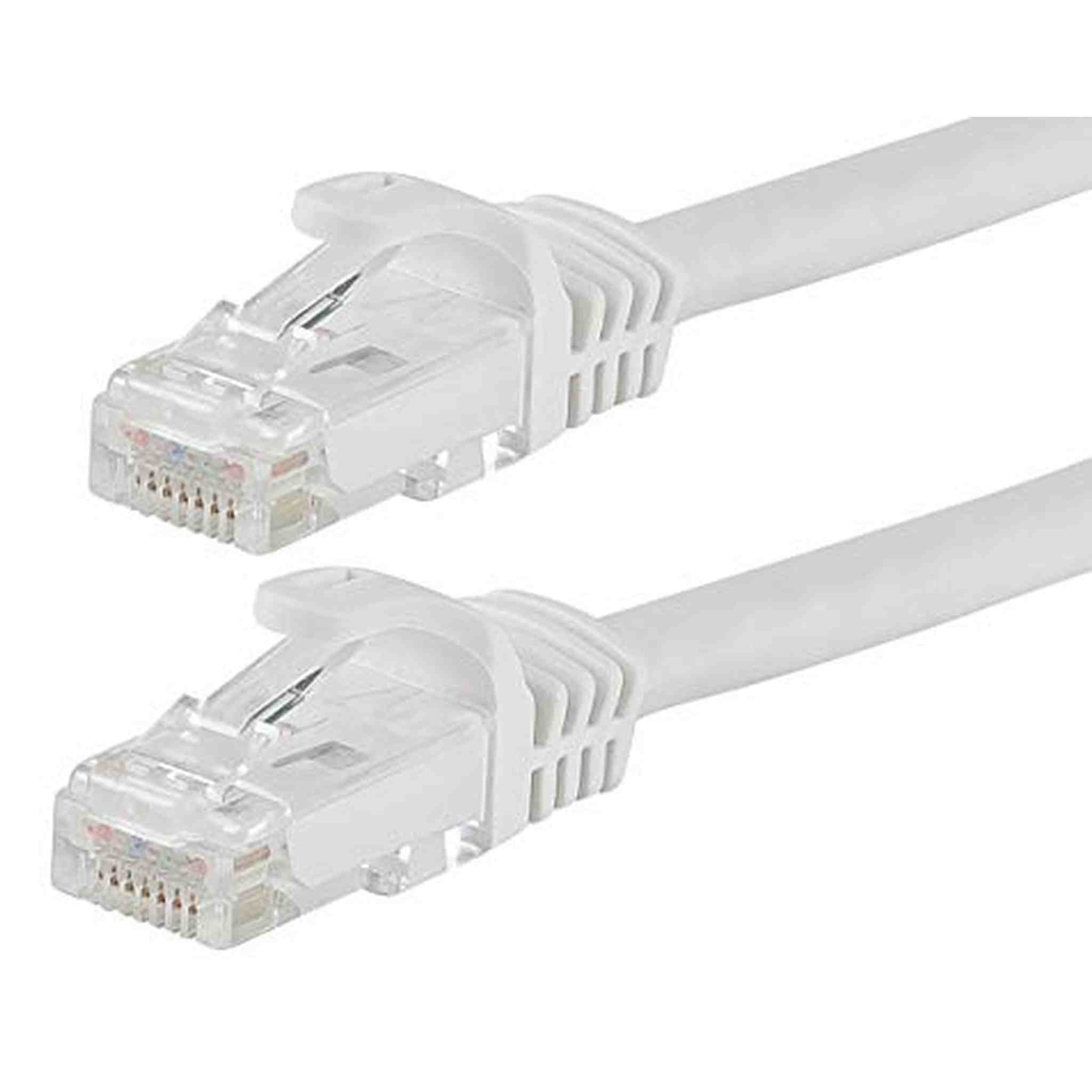 Monoprice Flexboot Cat5e Ethernet Patch Cable - Network Internet Cord - RJ45, Stranded, 350Mhz, UTP, Pure Bare Copper Wire, 24AWG, 0.5ft, White