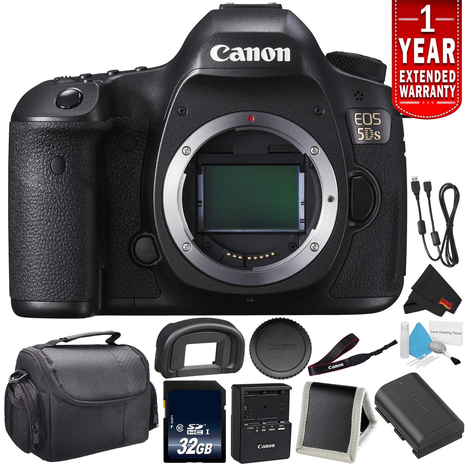 Canon EOS 5DS Digital SLR Camera 0581C002 Body Only - Camera Bundle with 32GB Memory Card International Version Starter Bundle