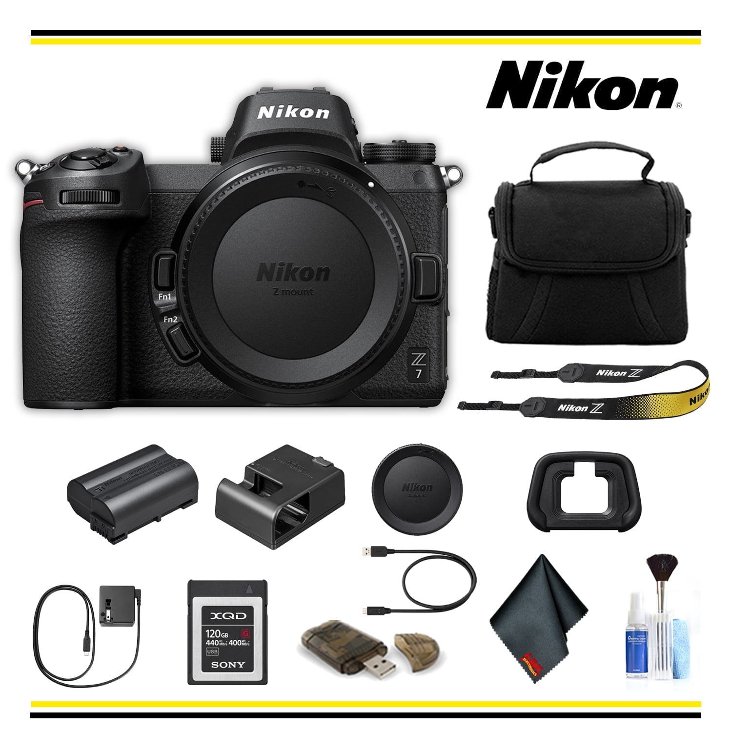 Nikon Z7 Mirrorless Digital Camera (1591 ) Starter Bundle- (International Model )