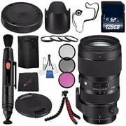 Sigma 50-100mm f/1.8 DC HSM Art Lens for Nikon F #693955 + 82mm 3 Piece Filter Kit + 128GB SDXC Memory Card + Lens Pen Cleaner + Cloth Bundle