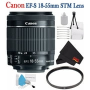 Canon EF-S 18-55mm f/3.5-5.6 IS STM Lens 8114B002 + 58mm UV Filter + Deluxe Starter Kit + Deluxe 3pc Lens Cleaning Kit Bundle