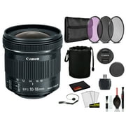 Canon EF-S 10-18mm f/4.5-5.6 IS STM Lens (9519B002) Lens with Bundle includes 3pc Filter Kit + Lens Pouch + More