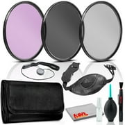 74mm 3-Piece Filter Kit with Cap Keeper, Hand Strap, and Lens Cleaning Kit Bundle