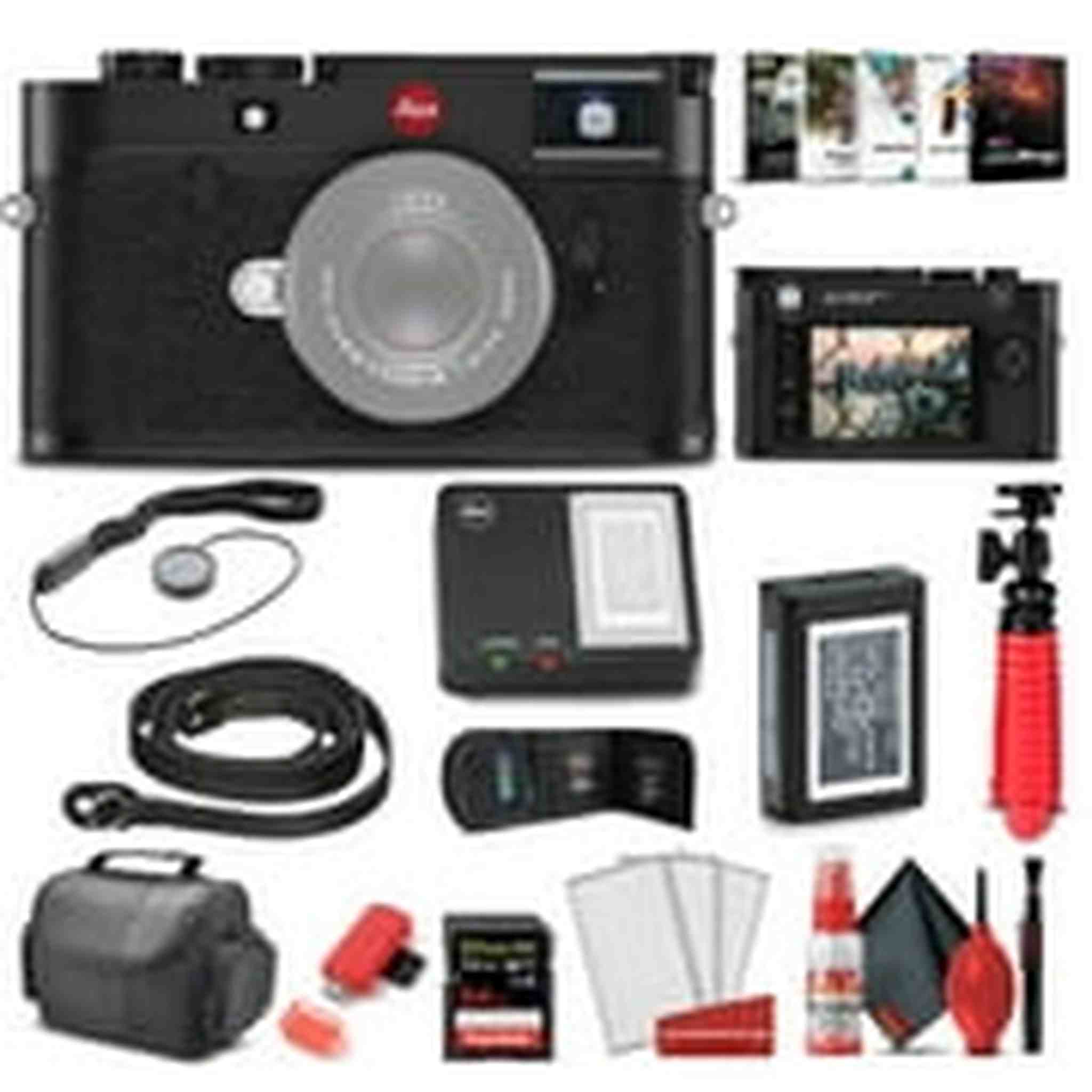 Leica M10 - R Digital Rangefinder Camera Black Chrome 20002 + 64GB Extreme Pro Card + Corel Photo Software + Card Reader + Case + Cleaning Set + Flex Tripod + Cap Keeper - Starter Bundle Leica