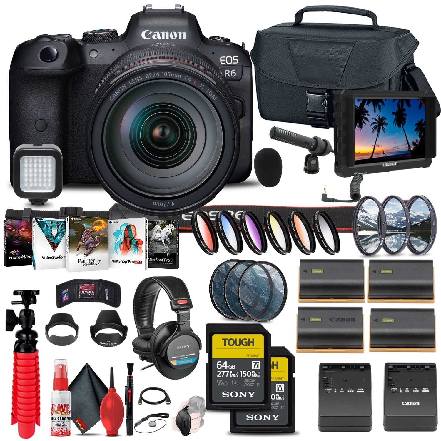 Canon EOS R6 with 24-105mm f/4L Lens Sound Bundle