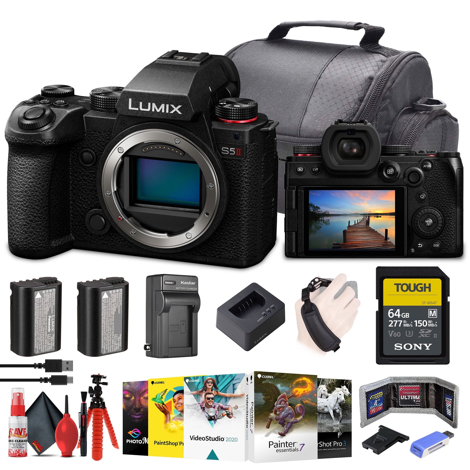 Panasonic Lumix S5 II Mirrorless Camera DC-S5M2BODY + 64GB Memory Card + More