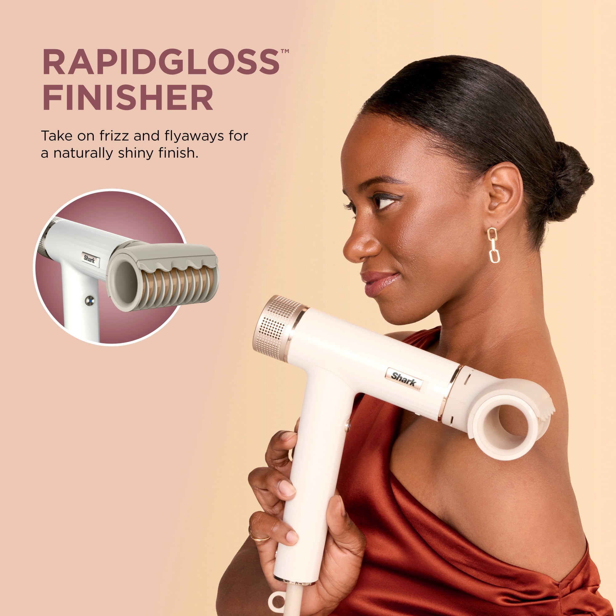 Shark Hair Dryer | SpeedStyle | No Heat Damage Hair Styling Tool | 3 Styling Tools Included | Portable & Powerful Blow Dryer | Best for Straight & Wavy Hair | Silk | HD331 - Reconditioned