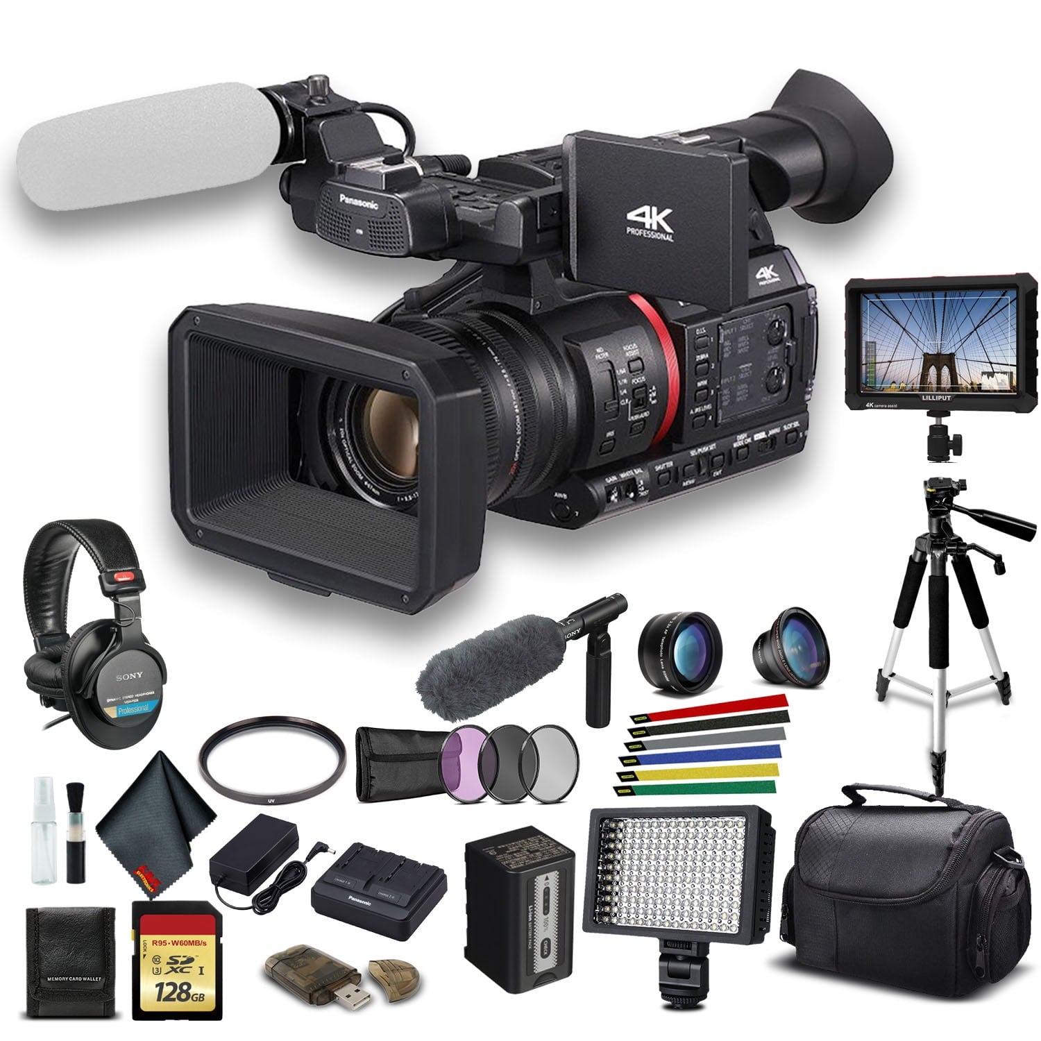 Panasonic 4K Camcorder W/ Padded Case - Advanced W/ Mic Bundle