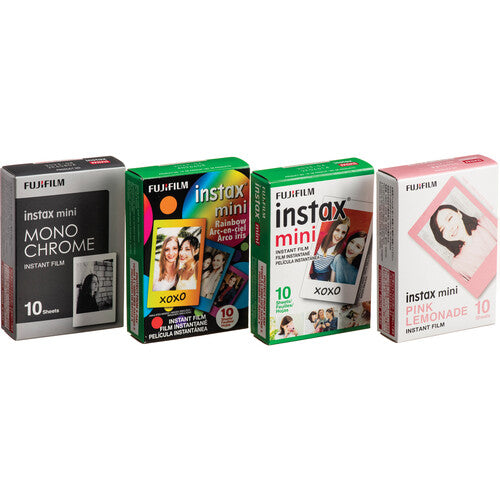 10xFUJIFILM INSTAX MINI Instant Film Variety Value Pack 40 Exposures , Microfiber Cleaning Cloth, Bundle