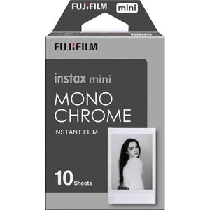 FUJIFILM INSTAX MINI Monochrome Instant Film 10 Exposures , Microfiber Cleaning Cloth, Bundle