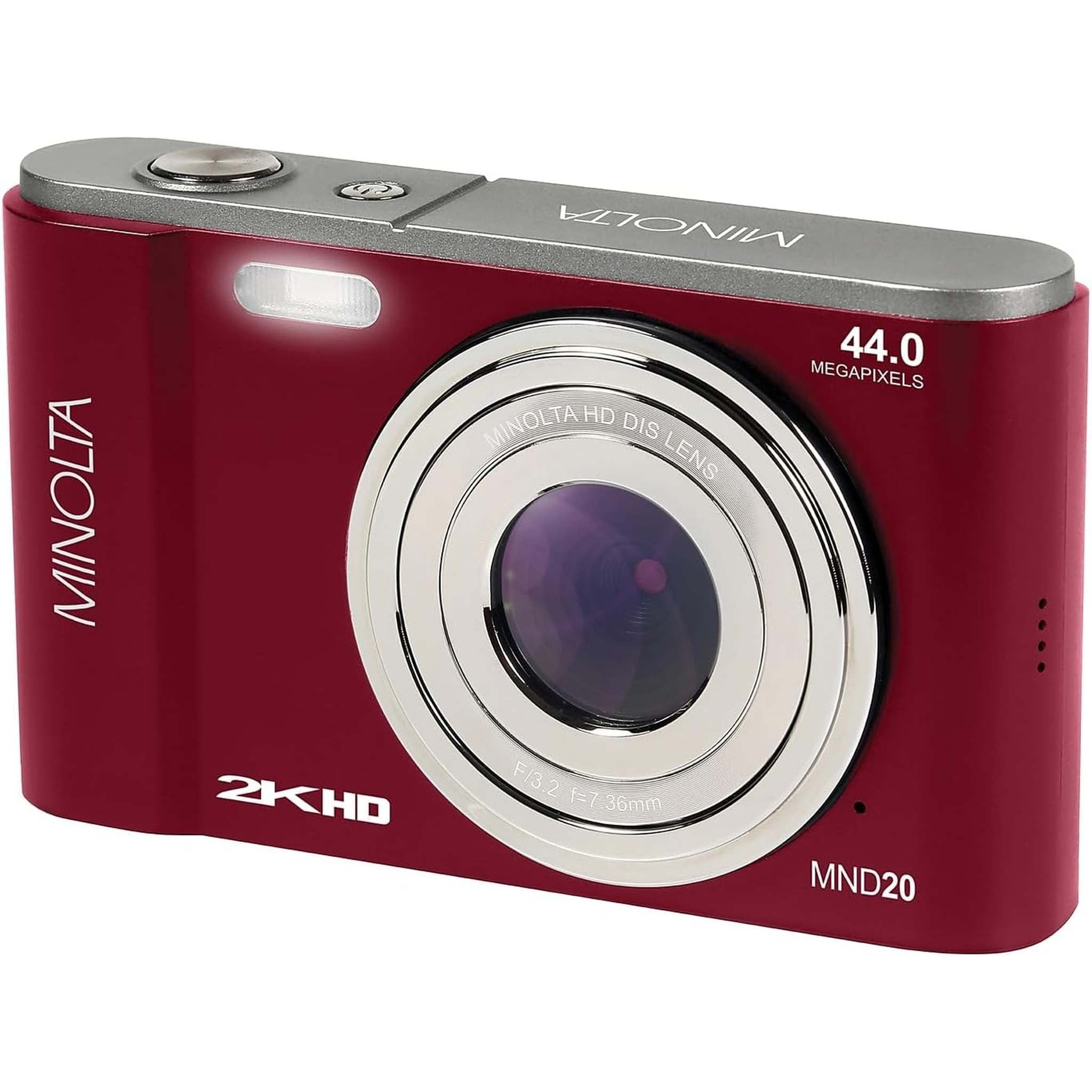 Minolta MND20 44 MP / 2.7K Ultra HD Digital Camera Red Minolta