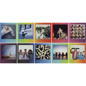 FUJIFILM INSTAX SQUARE Rainbow Instant Film 10 Exposures , Microfiber Cleaning Cloth, Bundle