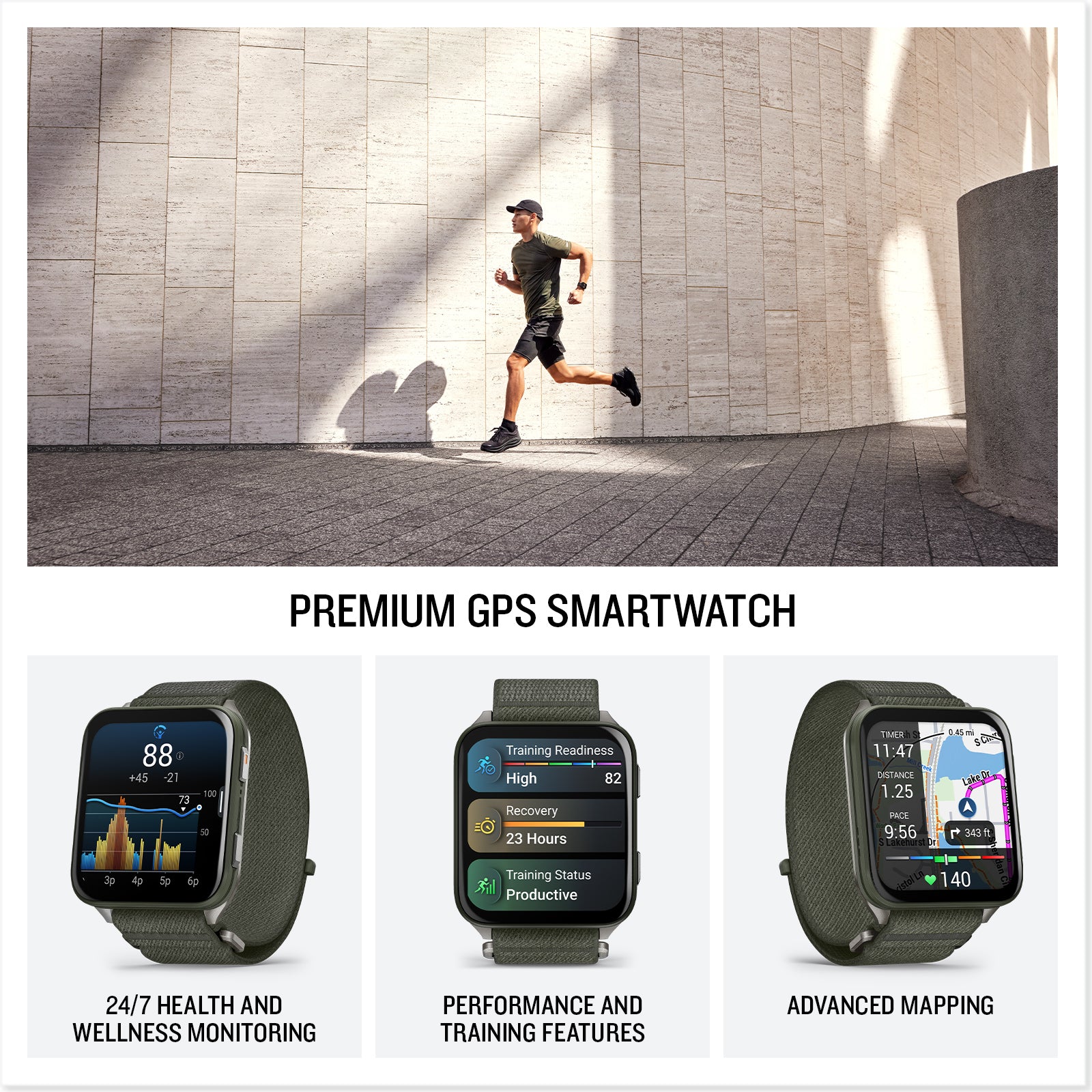 Garmin Venu X1, Thin and Lightweight GPS Smartwatch, Moss with Titanium Caseback