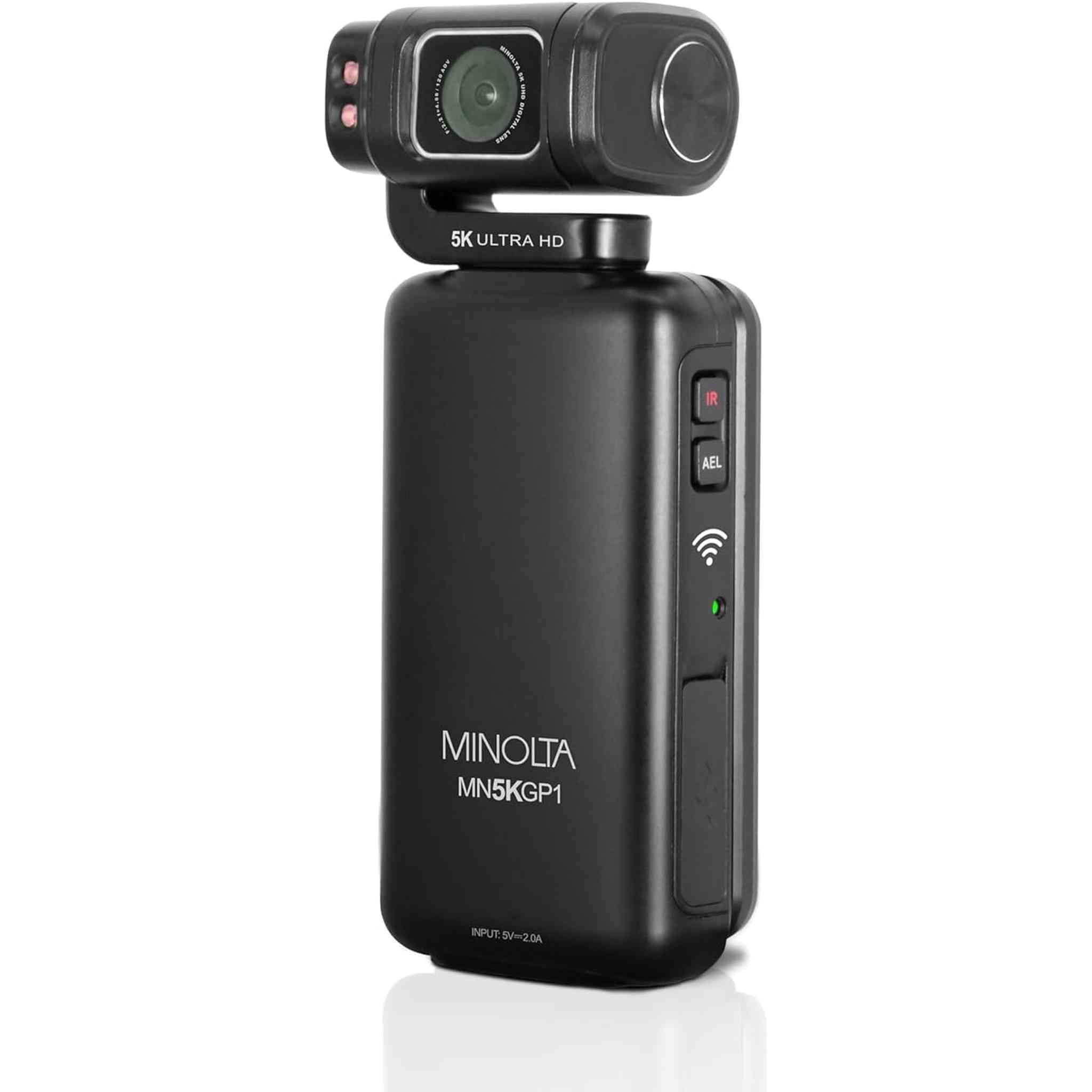 Minolta MN5KGP1 5K Ultra HD 20 MP Handheld Pocket Camcorder w/Motorized Tilting Lens Head Minolta