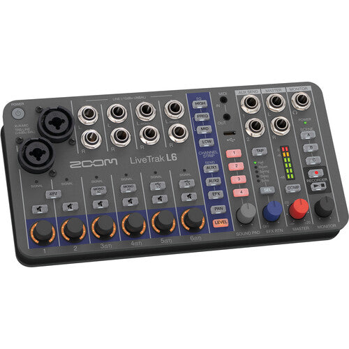 Zoom LiveTrak L-6 Portable 6-Channel Digital Mixer, USB C to Male USB C Cable