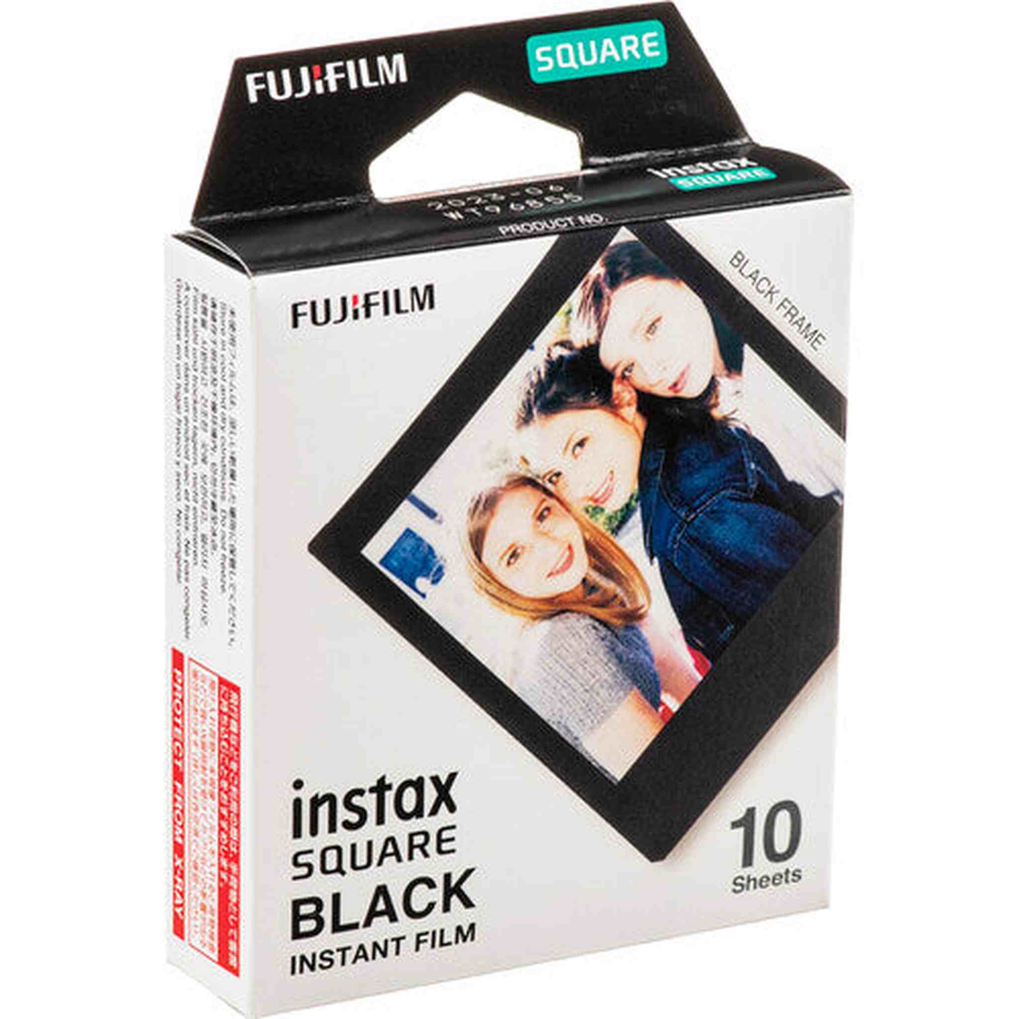 4xFUJIFILM INSTAX SQUARE Black Instant Film 10 Exposures , Microfiber Cleaning Cloth, Bundle