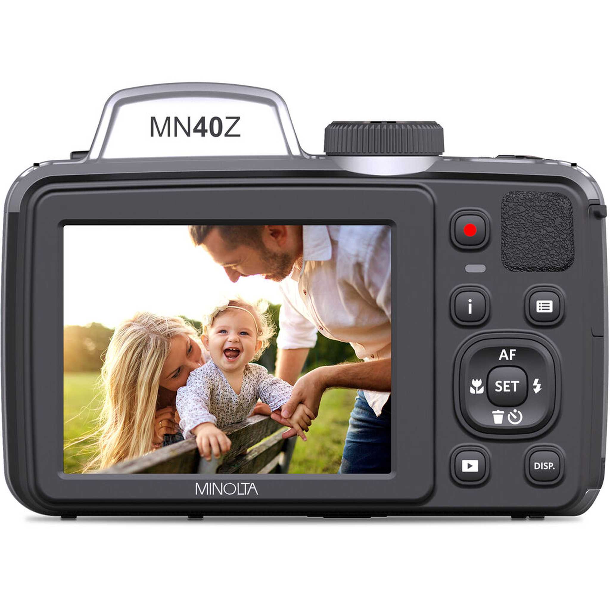 Minolta 20 Mega Pixels 40x Optical Zoom Digital Camera, 1080p FHD Video Bundle, Silver