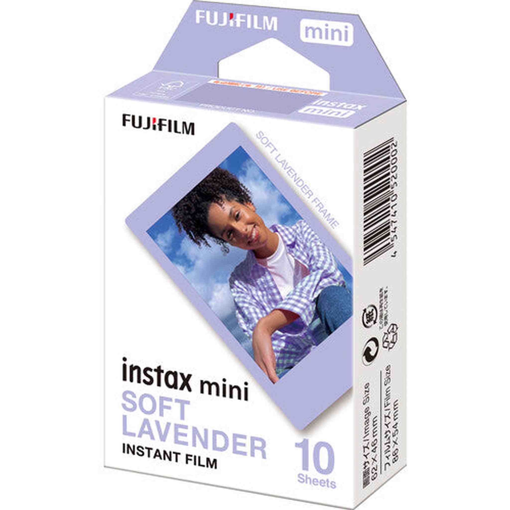 2xFUJIFILM INSTAX MINI Soft Lavender Instant Film 10 Exposures , Microfiber Cleaning Cloth, Bundle