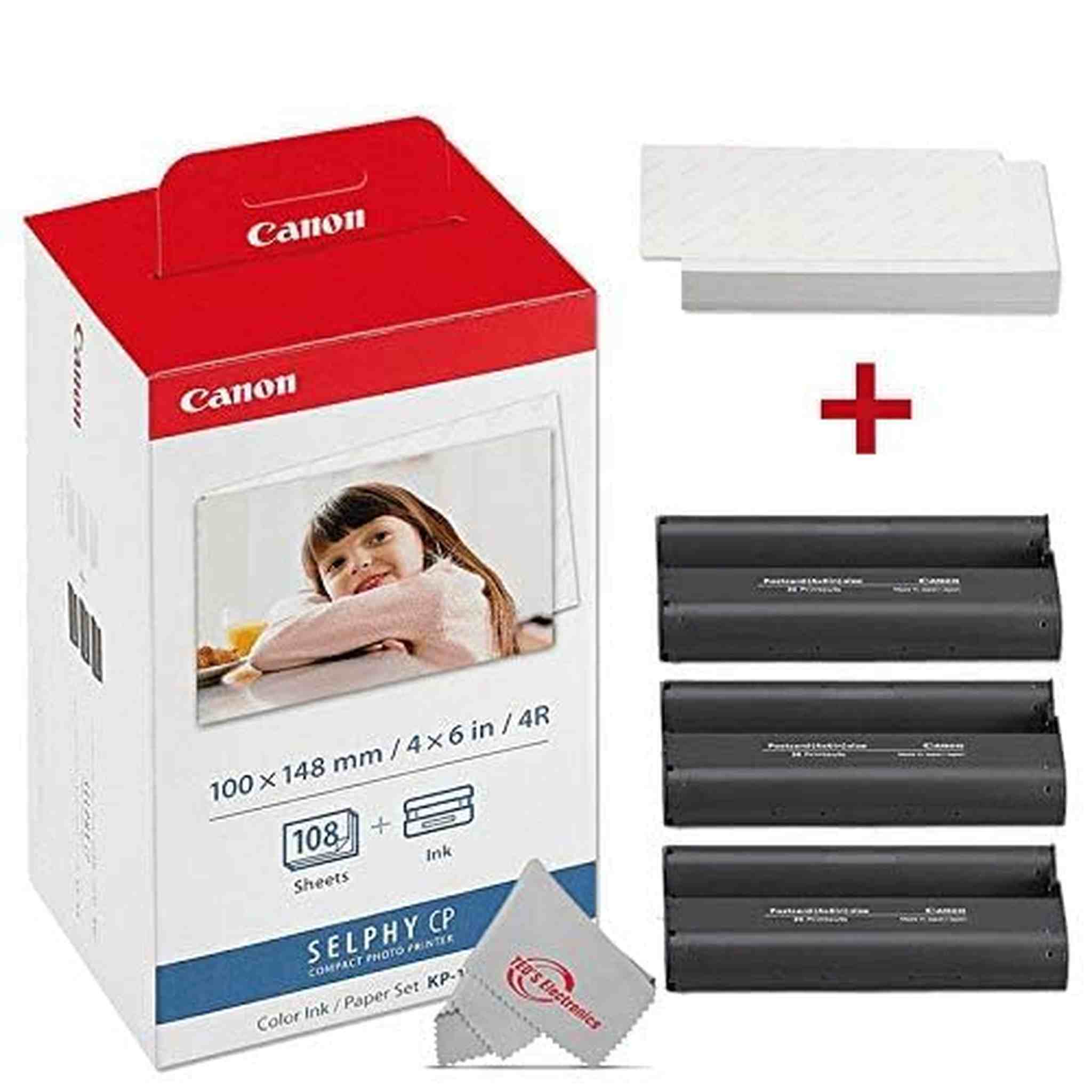 Canon KP-108IN Color ahPJNL Ink and 4 x 6 Paper Set, 108 Count Pack of 3