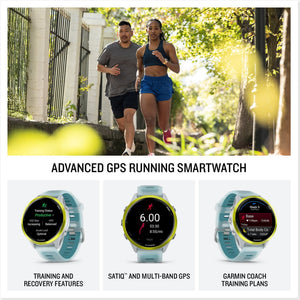 Garmin Forerunner 570 – 47MM, Amp Yellow Aluminum with Translucent Whitestone/Turquoise Band , Air Pro TWS EarBuds