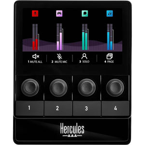 Hercules Stream 100, Audio Mixer for Content Creators, Up to 8 Tracks, Bundle Hercules
